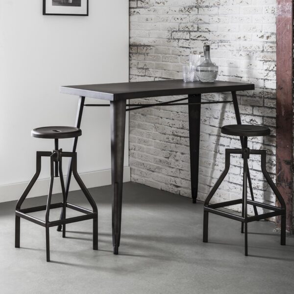 D - Hoyz - Bartafel Bistro - 60x120x92cm - 4 Personen - Zwart/Grijs
