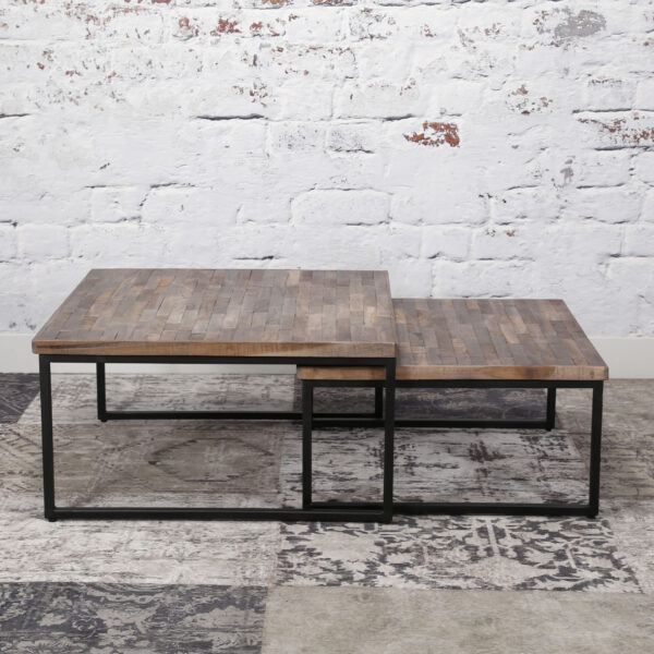 D - Hoyz - Salontafel Teca - 75x75x40cm - Set van 2