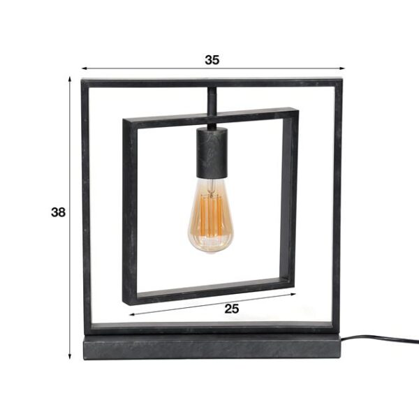 845a-32ba-44a2-b566-027580d5054e.jpeg D - Hoyz - Vintage Tafellamp - Draaiende lamp - Vintage Tafellamp - Metaal - Charcoal