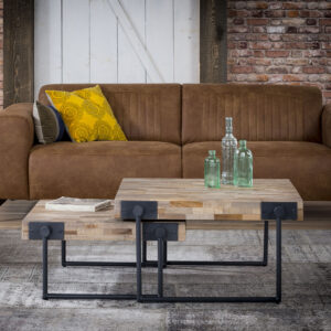 D - Hoyz - Salontafel Teca - Bijzettafel - Hout - 70x70x33