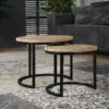 8902-8c55-4328-9f33-38f49ff3d428.jpg D - Hoyz - Bijzettafel set van 2 - Rond/Halfrond Frame - Bruin