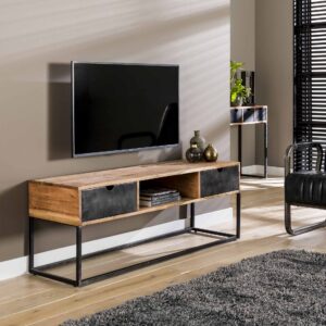 D - Hoyz - TV-meubel 140cm - Metal Catch - 2 Lades - Bruin