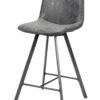 D - Hoyz Barstoel 2x Stiknaad - WAX PU - Platte buis - Zwart - per 4 stuks