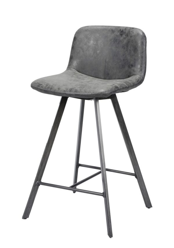 D - Hoyz Barstoel 2x Stiknaad - WAX PU - Platte buis - Zwart - per 4 stuks