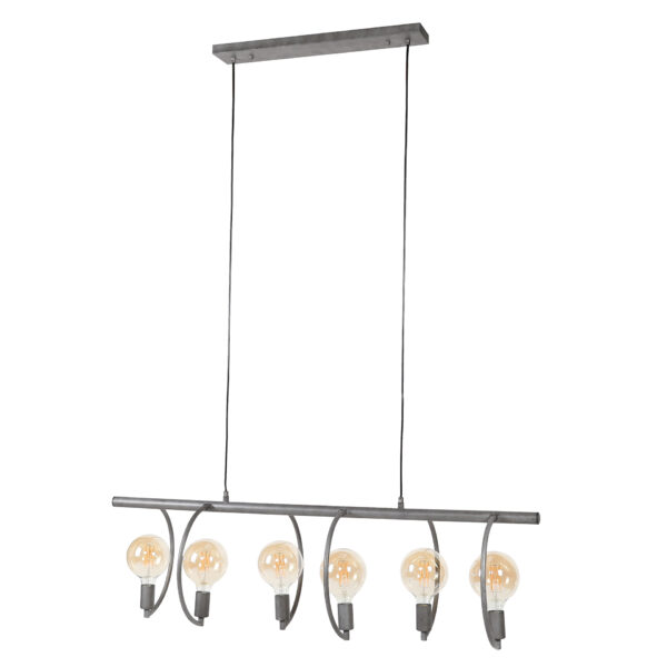 D - Hoyz - Hanglamp Chop - 6 Lampen - Zilverkleurig