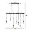 D - Hoyz - Hanglamp Industrial Tube - 7xØ12 - Grijs/Zwart