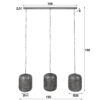 D - Hoyz - Hanglamp Etch - 3 Lampen - 120x25x150