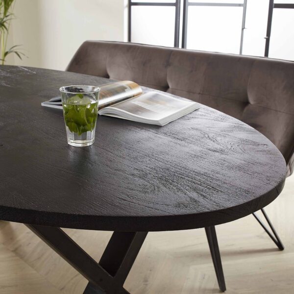 D - Hoyz - Eetkamertafel Yucon Black - Ovaal - 200x105x77 - Zwart
