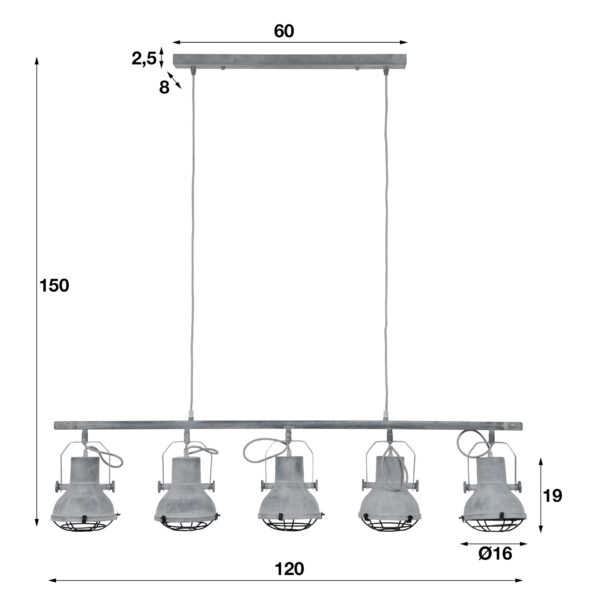 91d3-f207-4059-b6f6-2966714b5744.jpg D - Hoyz - Hanglamp - 5xØ16 Betonlook Lampenkappen - Industrieel - Verstelbaar