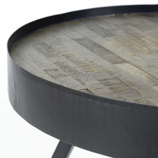 D - Hoyz - Salontafel Teca - Ø60 met Opstaande Rand - Hout - 60x60x43