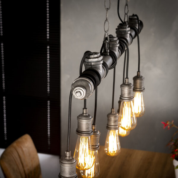 D - Hoyz - Hanglamp Industrial Tube - 7xØ12 - Grijs/Zwart