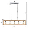 D - Hoyz - Hanglamp - 5 armatuur punten - Mango Houten Frame - Rechthoekig
