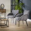 D - Hoyz - Fauteuil Rib - 68x67x78 - 2 Stuks - Grijs