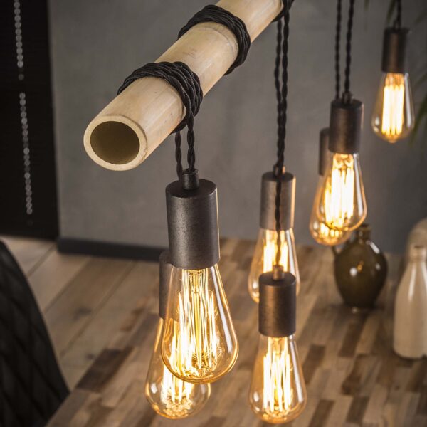 D - Hoyz - Hanglamp Bamboo Wikkel - 7 Lampen - 120x6x150