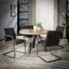 991e-44b4-4985-a666-f9a024cc5500-1.jpg D - Hoyz Collection - Eetkamertafel blad rond - Eettafel mangohout - Geschuurd metalen onderstel - Massieve driepoot - Geschikt voor 4/5 personen - Ø120