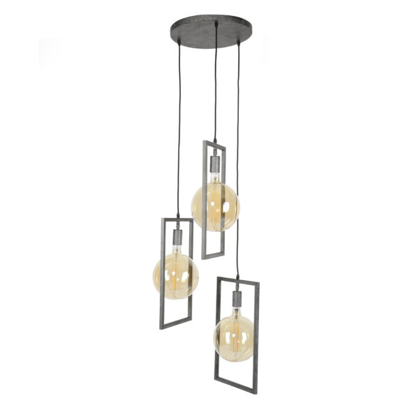 D - Hoyz - Hanglamp - 3 Metalen Hanglampen - Modern Industrieel - Diverse Hoogte