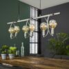D - Hoyz - Hanglamp Chop - 6 Lampen - Zilverkleurig