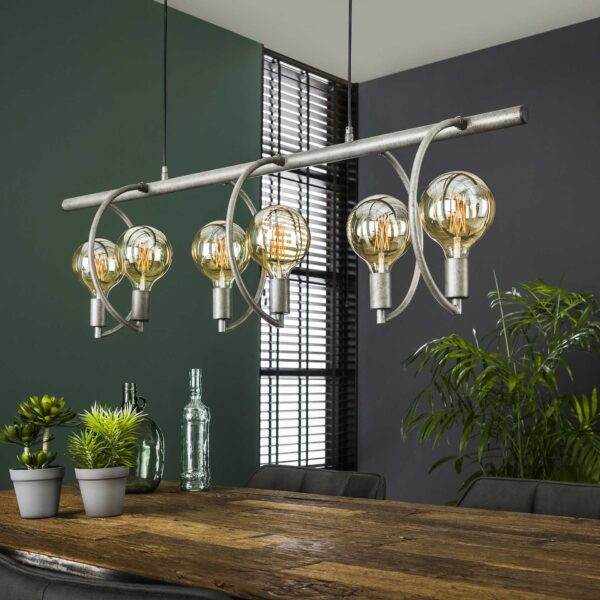 D - Hoyz - Hanglamp Chop - 6 Lampen - Zilverkleurig