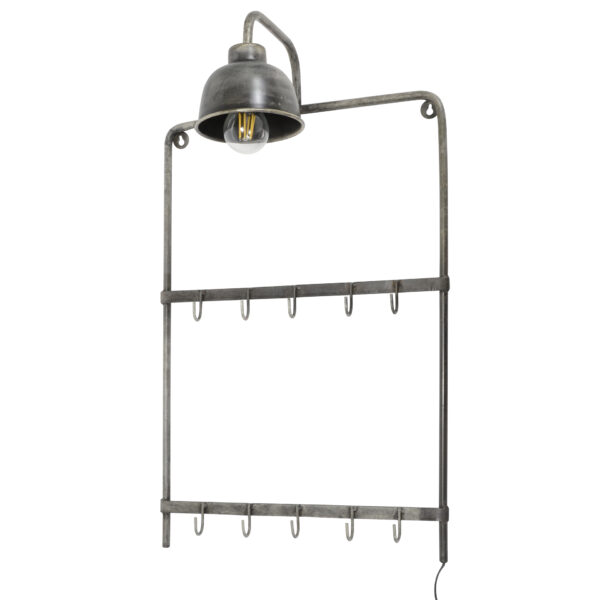 9d57-f894-4ce9-b9ee-45581fbeca30.jpg D - Hoyz - Kapstoklamp - Grijs - Wandkapstok met Lamp - 75cm Hoog