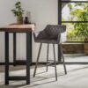 9de8-f2fd-4262-9868-98d304c5b6cb-1.jpg D - Hoyz Barstoel Velvet Groen - Met Arm en Rugleuning - Metalen Onderstel - 2 stuks
