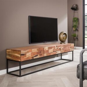 D - Hoyz - TV-meubel Mill - 180cm - Bruin - Acaciahout - 3 Lades