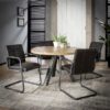 D - Hoyz - Armstoel Vintage - Kunstleer Geruit - Antraciet - 2 Stuks