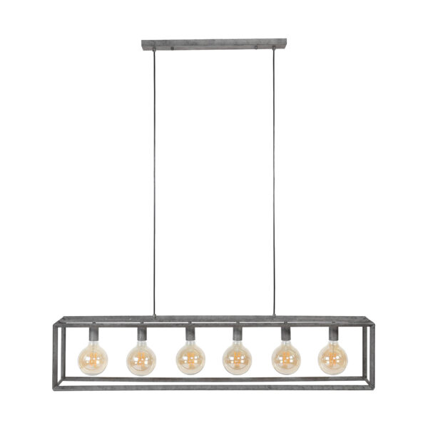 D - Hoyz - Hanglamp - 6 Armatuur Punten - Stalen Frame 45 graden - Vintage Look