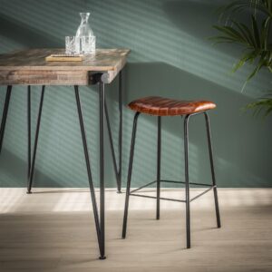 a15a-94e3-4282-81bb-1661ee33167d.jpg D - Hoyz - Barkruk Vintage - Echt Leer - 4 Stuks