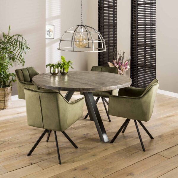 a493-af7c-4d57-962d-010b9b1d2d8a.jpg D - Hoyz - Eetkamertafel Massief - Driepoot - Ø140 - 140x140x77