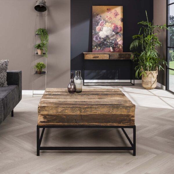 a49a-dead-4590-b079-70b4fea110f5.jpg D - Hoyz - Salontafel Lodge - Gerecycled Hout - Vierkant - 120x60cm