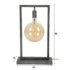 D - Hoyz - Tafellamp Sky - Rechthoekig Frame - Zwart/Grijs - Transparant