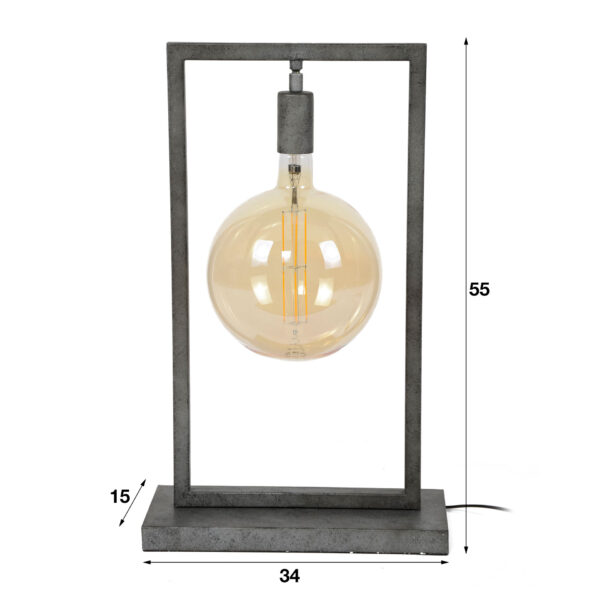 D - Hoyz - Tafellamp Sky - Rechthoekig Frame - Zwart/Grijs - Transparant