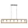 D - Hoyz - Hanglamp - 7 armatuur punten - Mango Houten Frame - Rechthoekig