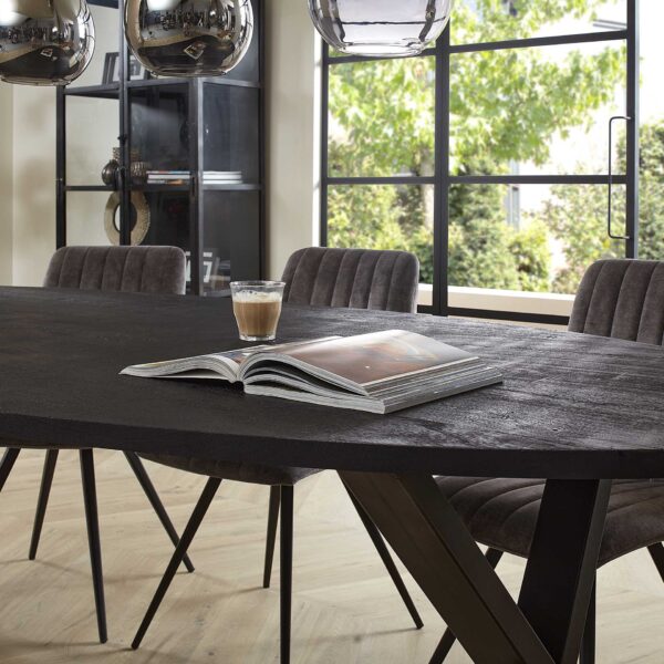 D - Hoyz - Eetkamertafel Yucon Black - Ovaal - 240x105x77cm - Hout