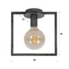 D - Plafondlamp Industrieel - 1 Lamp - Vierkant Frame - Grijs/Zwart