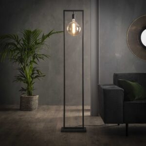 D - Vloerlamp Sky - Rechthoekig Frame - Staande Lamp - Zwart/Grijs - 34x23x166
