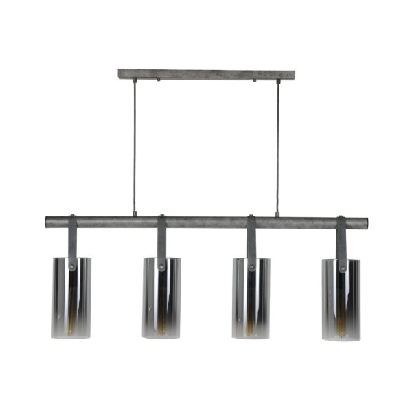 D - Hoyz - Hanglamp Verchroomd Glas - Industrieel - 4xØ12 - Transparant