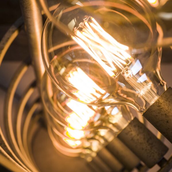 D - Hoyz - Vloerlamp Industrieel - 7 Lampen - Circular - Zwart/Grijs
