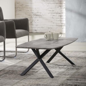 D - Hoyz - Salontafel MDF - Ovaal blad - Betonlook - 120CM