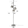D - Hoyz - Vloerlamp Rock - 3 Lampen - Zwart/Grijs - 47x47x170