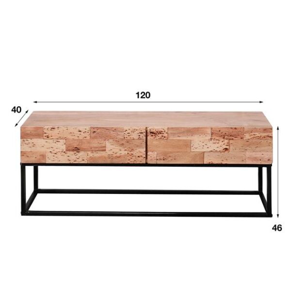 ab2c-bd8b-473d-bad2-dac18b426503.jpeg D - Hoyz - TV-meubel Mill 120cm - Bruin - Acaciahout - 2 Lades