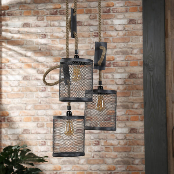 D - Hoyz - Hanglamp - 3x Ø20 cm mesh - Hanglampen - Diverse hoogtes