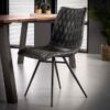 D - Hoyz - Stoel Vintage - Antraciet - Kruispoot - 2 Stuks