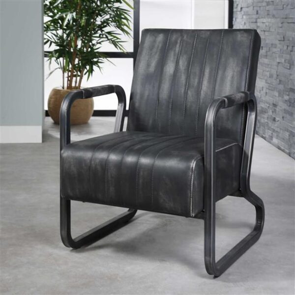 ad95-71c3-445f-94ff-a27e0a4c85a4.jpeg D - Hoyz - Fauteuil Vintage - Curved Frame - Antraciet