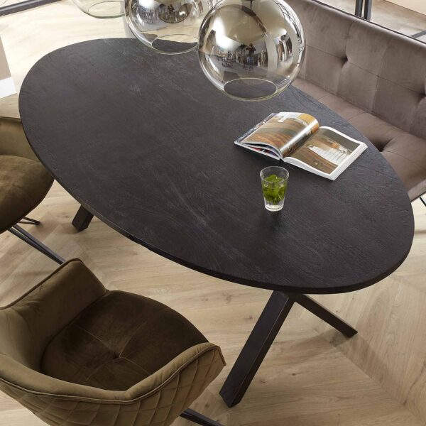 D - Hoyz - Eetkamertafel Yucon Black - Ovaal - 200x105x77 - Zwart