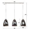 D - Hoyz - Industriele Hanglamp - 3 Lampen - Silver Pearl Glas