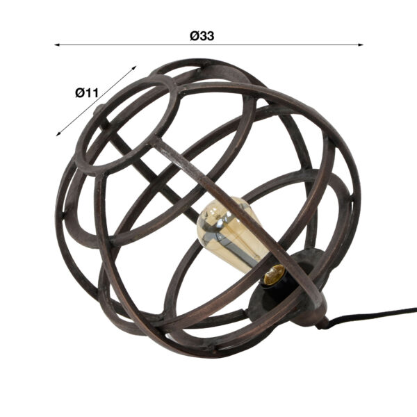 aea7-3a9b-4280-a933-0f8810769119.jpg D - Hoyz - Tafellamp Globe - Ø33 - Grijs/Zwart - Rond