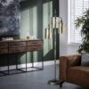 D - Hoyz - Hanglamp Kelk met 3 lampen - Amber Glas - 150cm Hoog