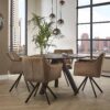 D - Eetkamertafel Yucon Black - Ø120 - Bruin - 120x120x77