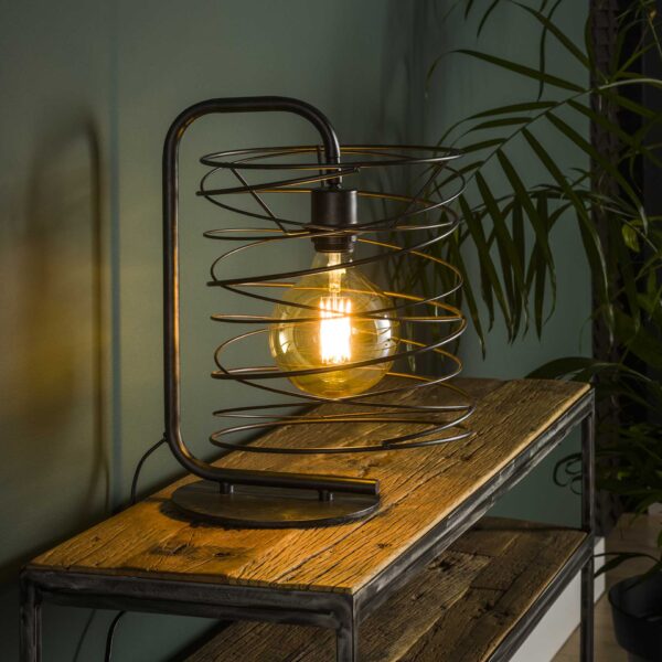 D - Hoyz - Tafellamp Industrieel - Vintage Tafellamp van Metaal - Gekrulde cylinder - Ø25